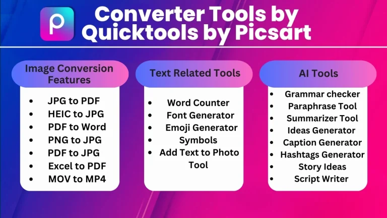 Converter Tools by Quicktools by Picsart