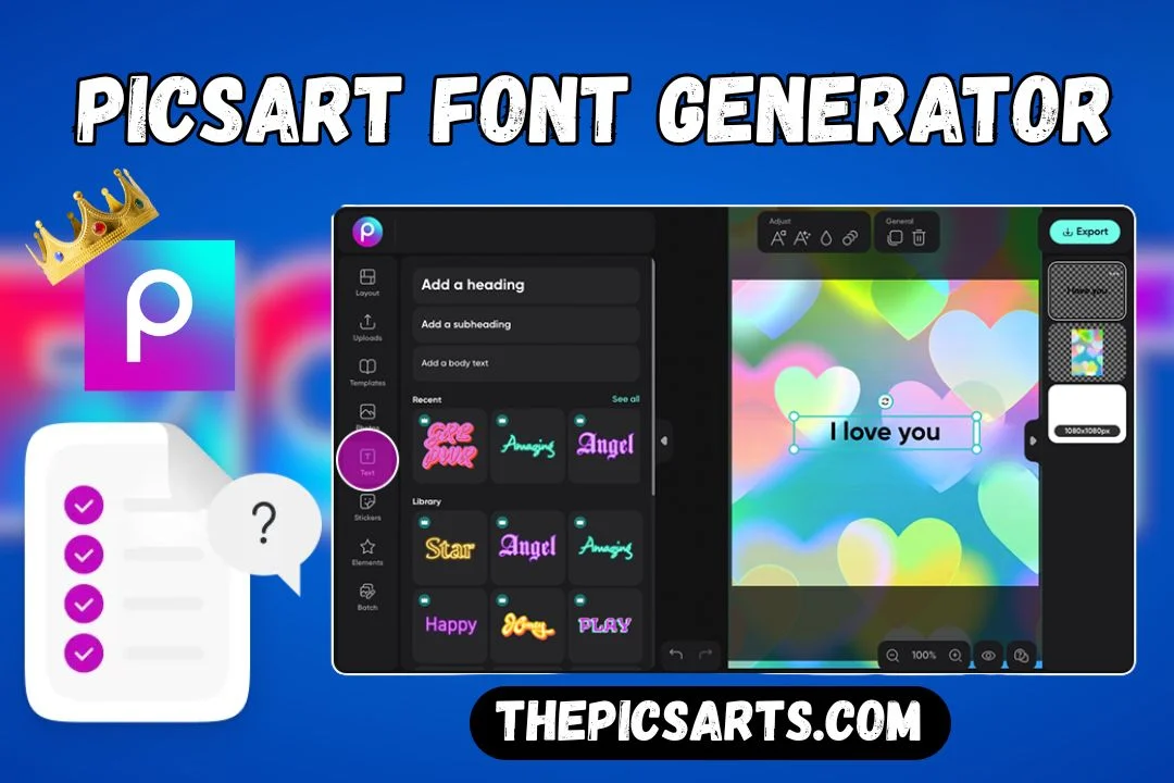 Picsart font generator